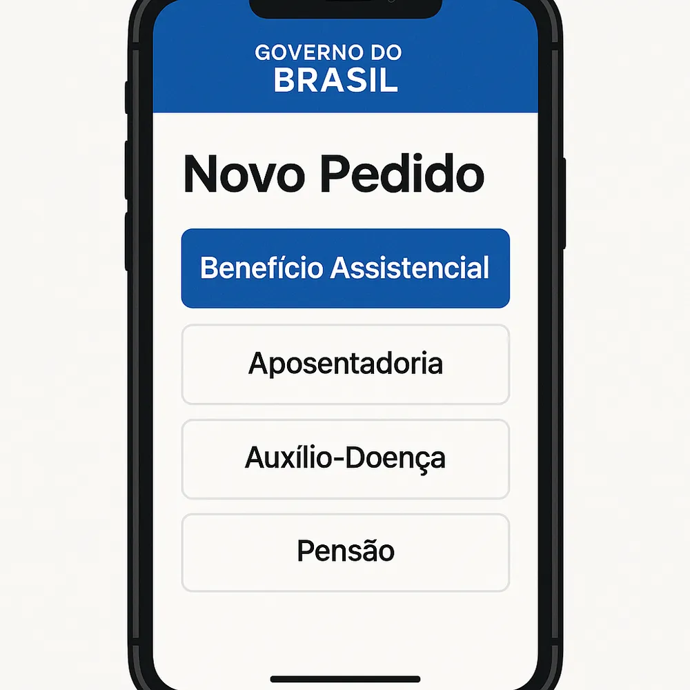 Ilustração da tela do Meu INSS com a opção do benefício em destaque